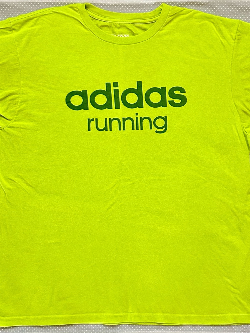 adidas Men’s The Go-To Tee Neon Green Running Logo Short Sleeve Tee